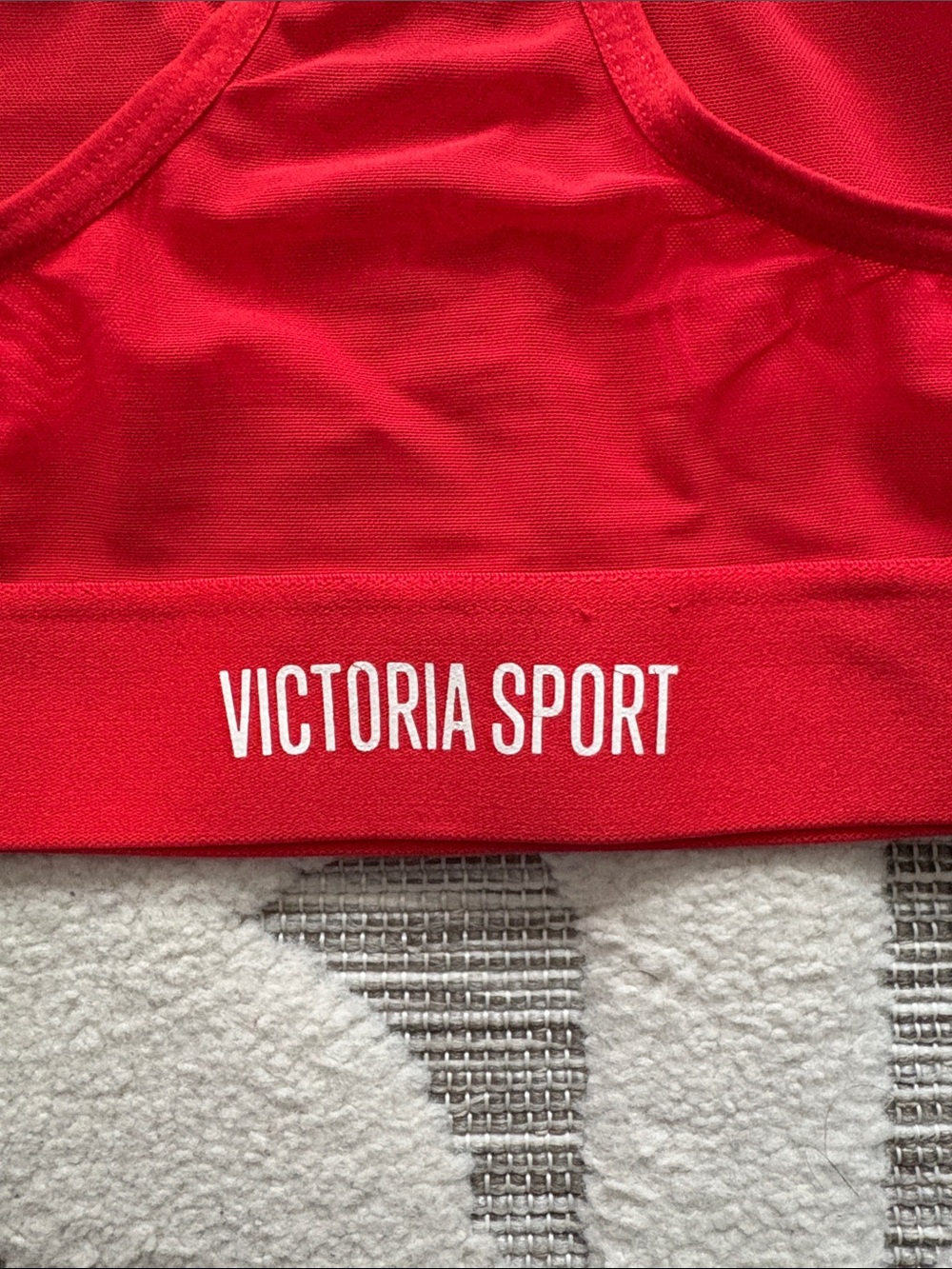 Victoria's Secret Bright Red Racerback Sports Bra with Lattice Accents - Picture 5 of 7